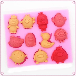 khuôn silicon 4D hình gà con ngộ nghĩnh