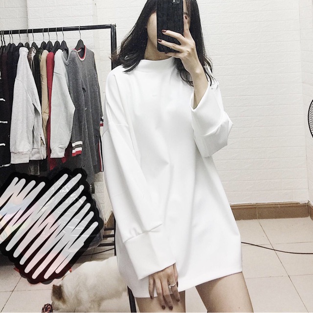Áo sweater trơn( đen/trắng)