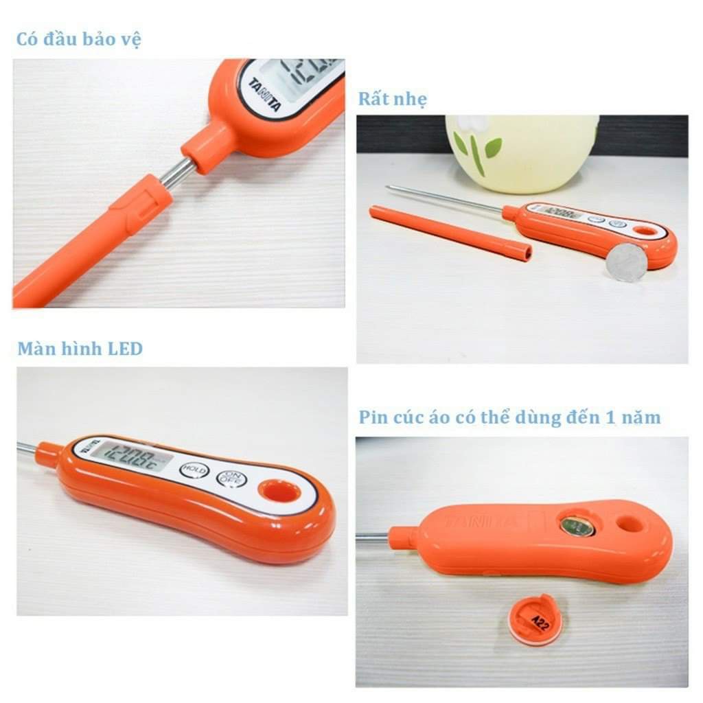 Nhiệt Kế  Điện Tử TaNiTa Nhật Bản Đa Năng - Đo Nhiệt Độ Sữa cho bé , Thực Phẩm , Nước , ... Chuẩn 99,9%
