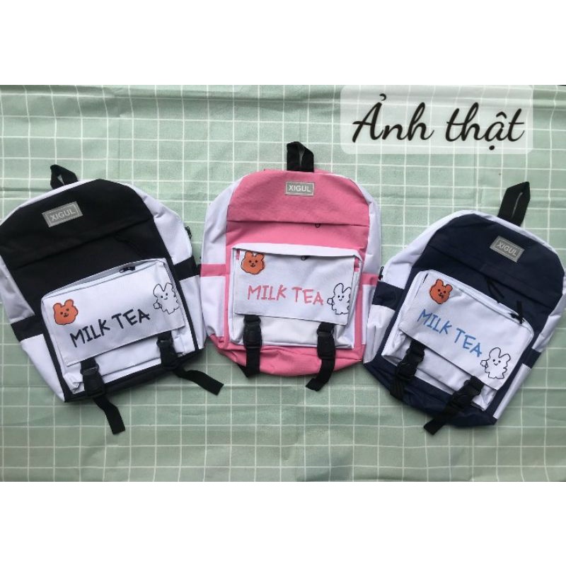 BALO MILKTEA IN STICKER VẢI BỐ