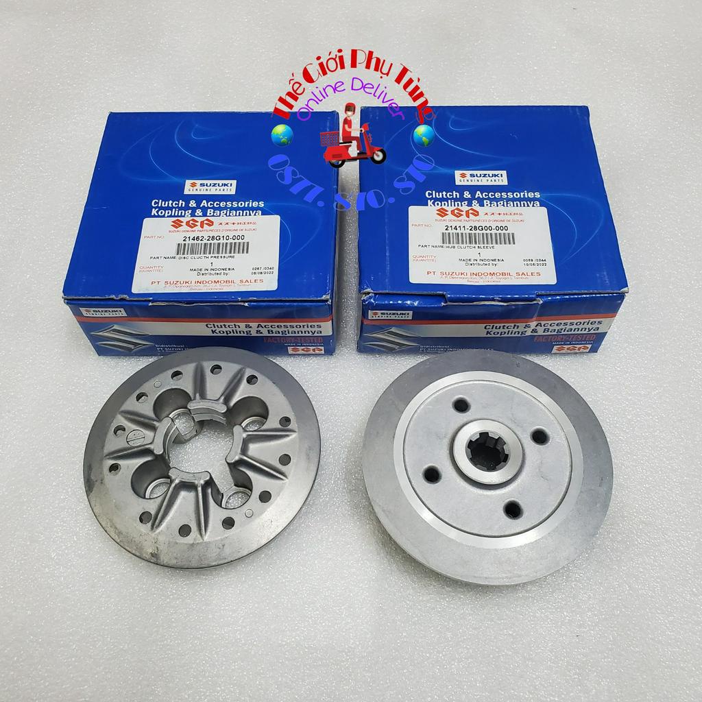 Cặp đế nồi (má nồi) Axelo zin Suzuki Indonesia - 21462-28G10-000/ 21411-28G00-000