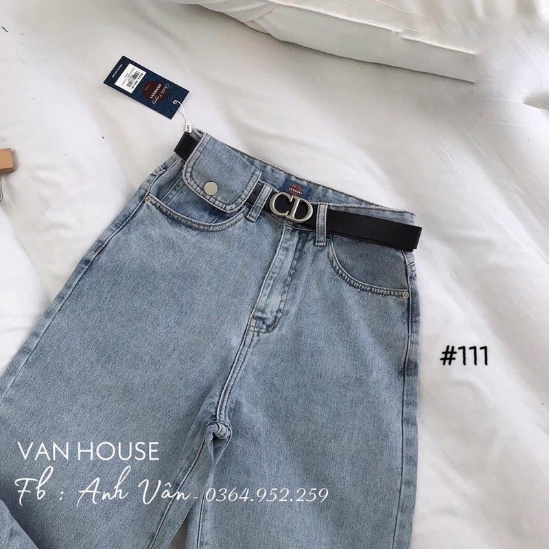 Quần baggy jean nữ size đại lưng cao kiểu quần baggy bò túi nắp thời trang bigsize 2KJEAN MS111 | BigBuy360 - bigbuy360.vn