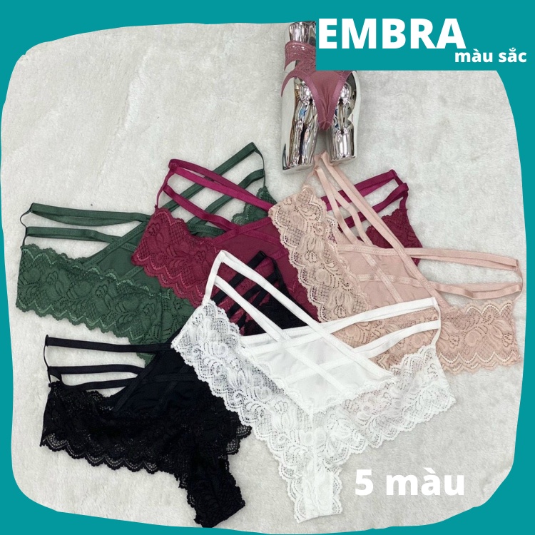 Quần lót nữ EMBRA Vic ren dây đan cạp cách điệu cao cấp EBQL19.