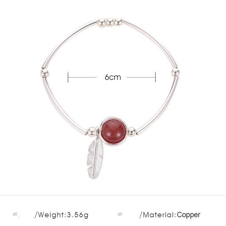 Vòng Đeo Tay Đính Đá Pha Lê Màu Hồng Phong Cách Hàn Quốc