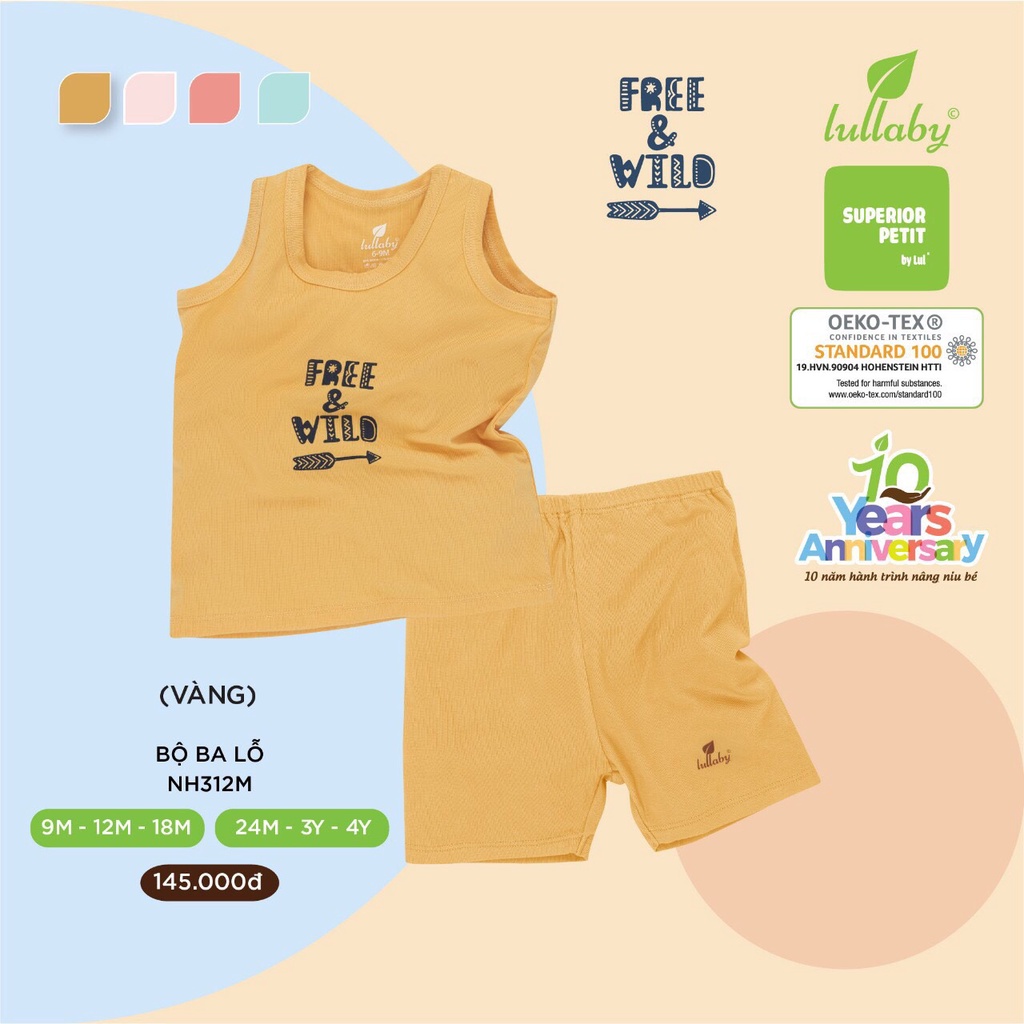 [ LULLABY 2022 ] Bộ ba lỗ chất liệu petit NH312M