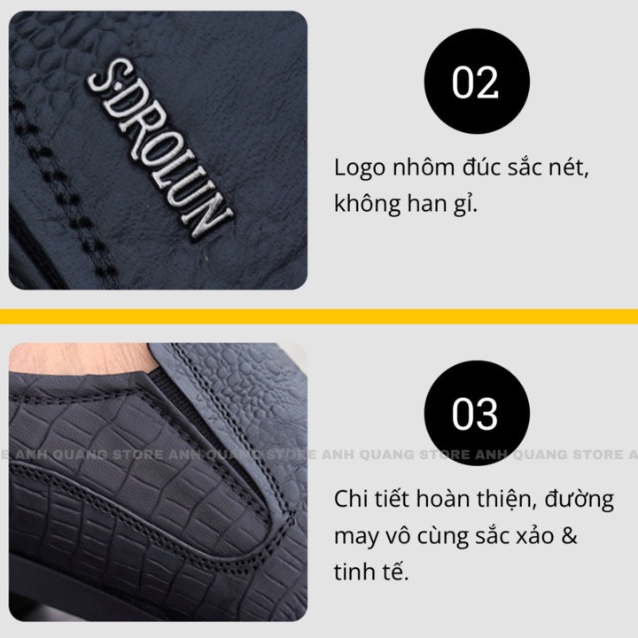 Giày tây nam da bò mềm mại đế cao su đúc khâu chắc chắn bảo hành bong nổ da trọn đời HQ027