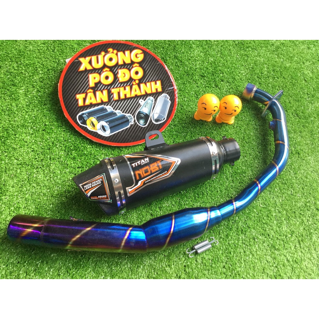Bộ pô NOBI ĐEN full cổ bầu hơi titan exciter, winer, sonic