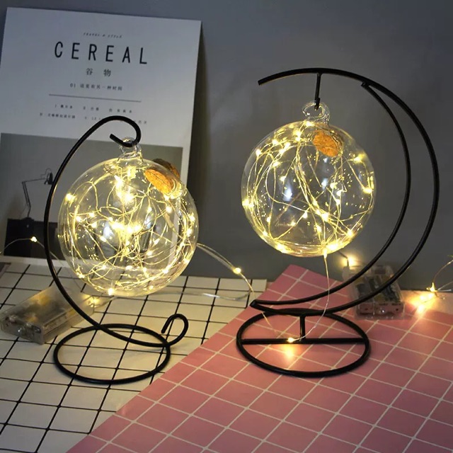 Tặng 2 pin AA-Đèn dây trang trí 30 mắt đom đóm dài 3m