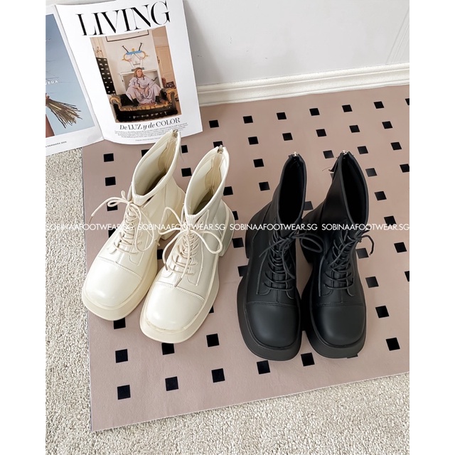 Boot nữ cổ thấp da mềm gót 5cm