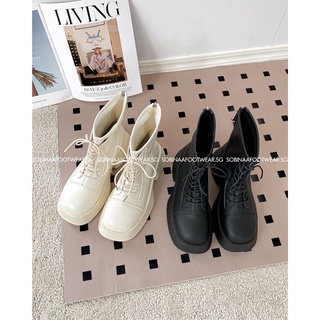 Boot nữ cổ thấp da mềm gót 5cm