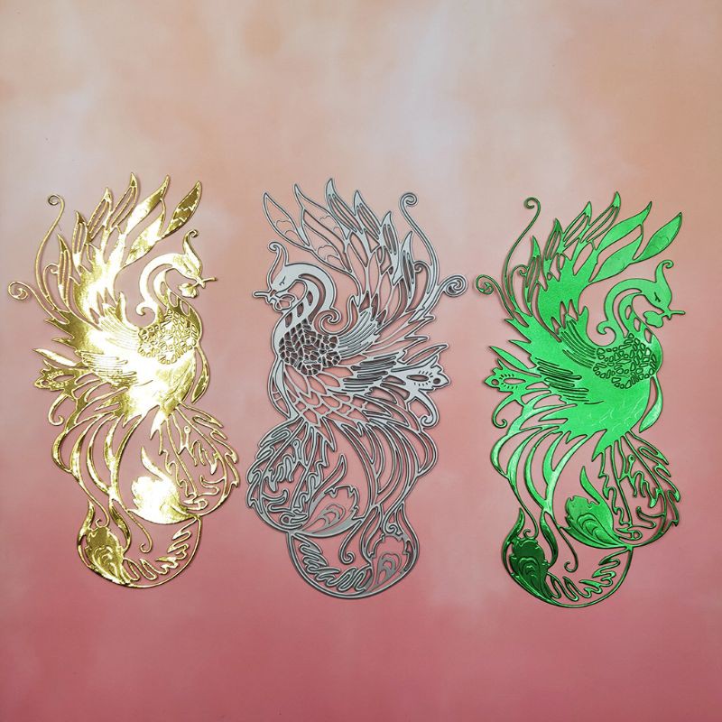 Khuôn cắt giấy kim loại tạo hình chim phượng hoàng xinh xắn chất lượng cao
