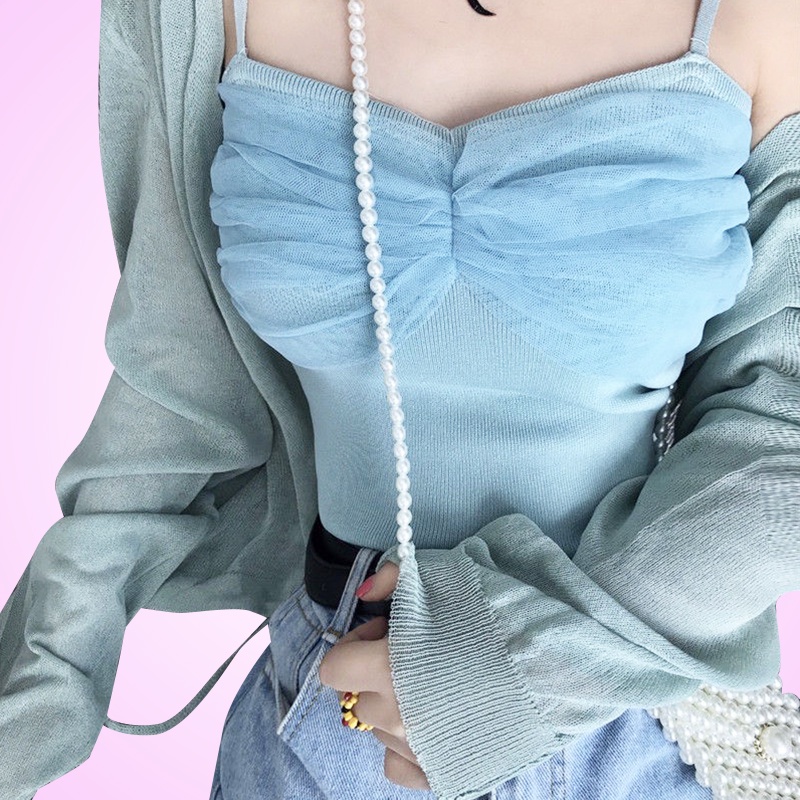 Áo hai dây nữ croptop body ngực giả nơ mềm mại chất liệu thun gân co giãn tốt HEYPANG VN021