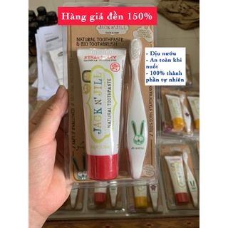 Bill, hàng Air, Bộ bàn chải và kem đánh răng hữu cơ Jack N' Jill cho bé từ 12 tháng, Freeship, dịu nướu, nuốt an toàn