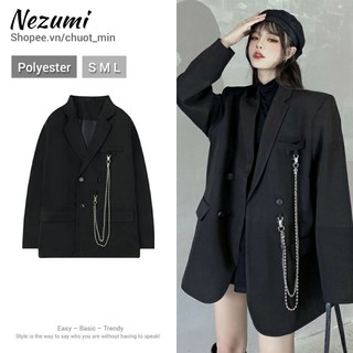 ÁO KHOÁC VEST BLAZER UNISEX NAM NỮ FORM RỘNG (KÈM XÍCH) CÁ TÍNH