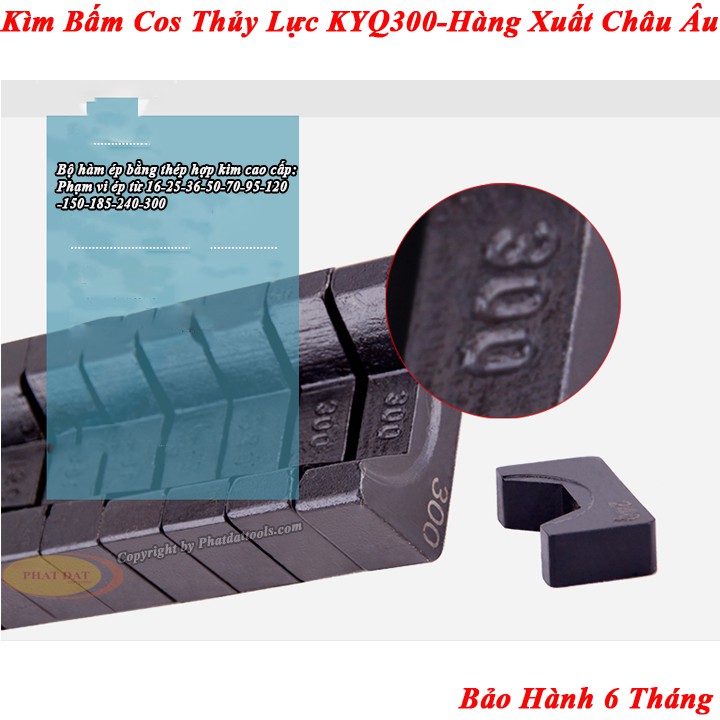 Kìm bấm cốt thủy lực KYQ300 xanh - Hàm ép 16-300-Bảo hành 6 tháng