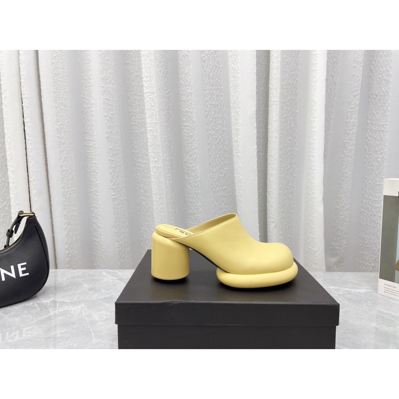 Giày sục cao gót mũi vuông thương hiệu Jil Sander da thật cao cấp nhiều màu