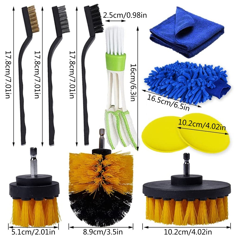 Chổi Vệ Sinh Xe Hơi / Bảng Điều Khiển Ghế Da Gắn Máy Khoan 17