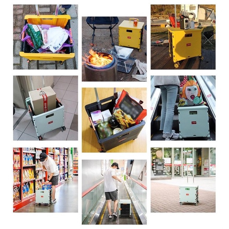 Thùng Đựng Đồ Dung Tích Lớn Gấp Gọn Và Có Bánh Xe Kéo 55L