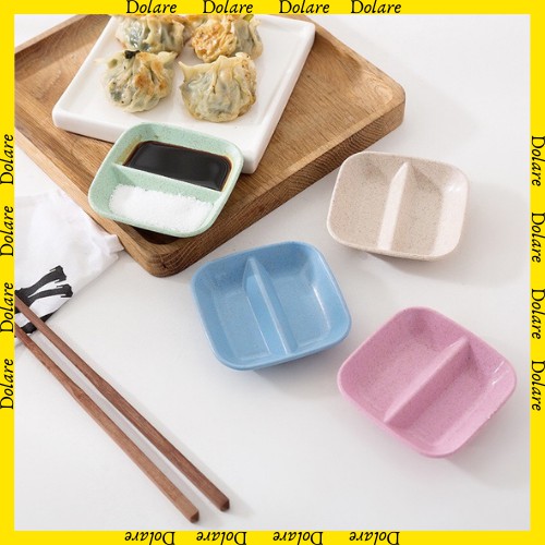 Bộ 3 Chén nước chấm 2 ngăn chất liệu từ lúa mạch
