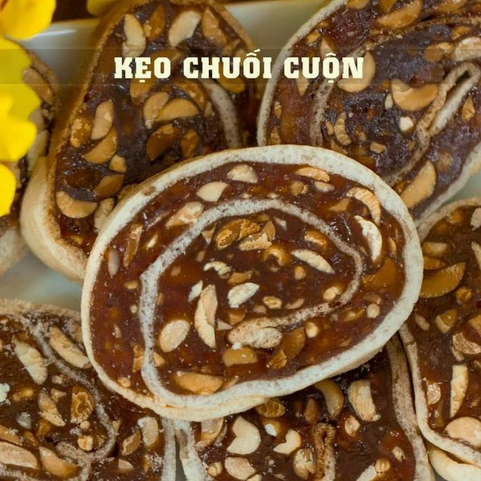 KẸO CHUỐI CUỘN ĐẬU GỪNG BẾN TRE CHÍNH HÃNG HƯƠNG VỊ TRUYỀN THỐNG 500gr