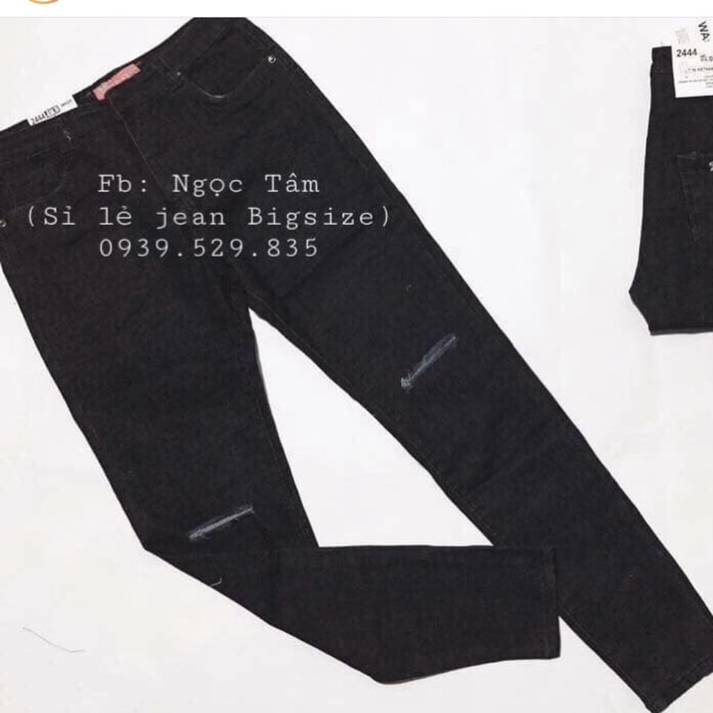 Quần jean đen dài bigsize basic