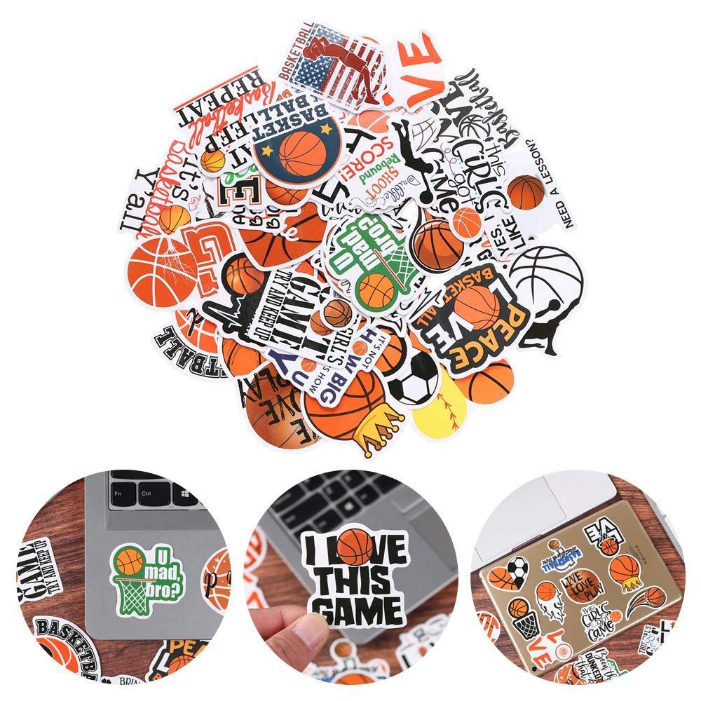 UUMIR Set 50 Sticker Dán Tường Chống Thấm Nước Hình Quả Bóng Rổ