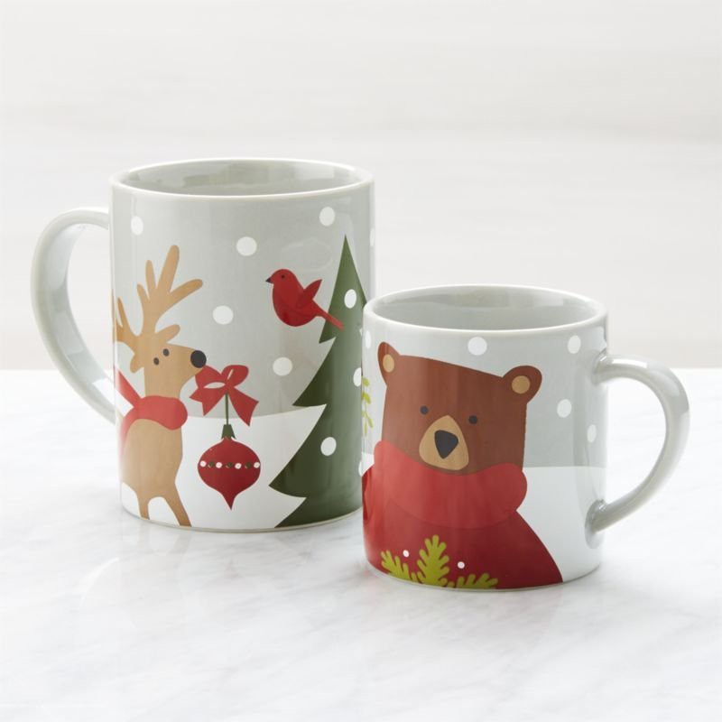 Cốc sứ cao cấp uống trà cà phê in hình giáng sinh tuần lộc - người tuyết - Cốc quà tặng Noel ( mẫu E)