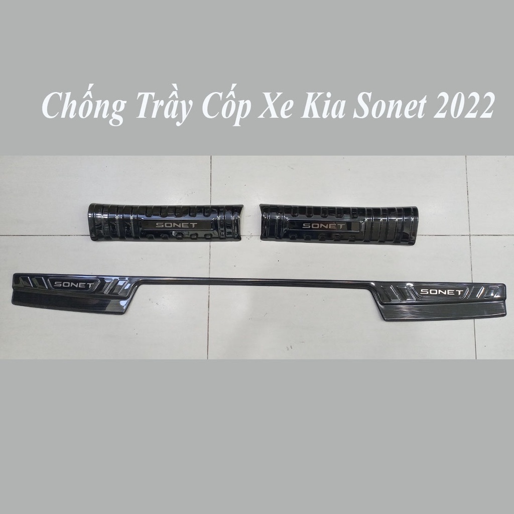 Ốp Chống Trầy Cốp Xe Kia Sonet 2022 2023 Mẫu Titan Cao Cấp - tặng kèm keo tăng dính