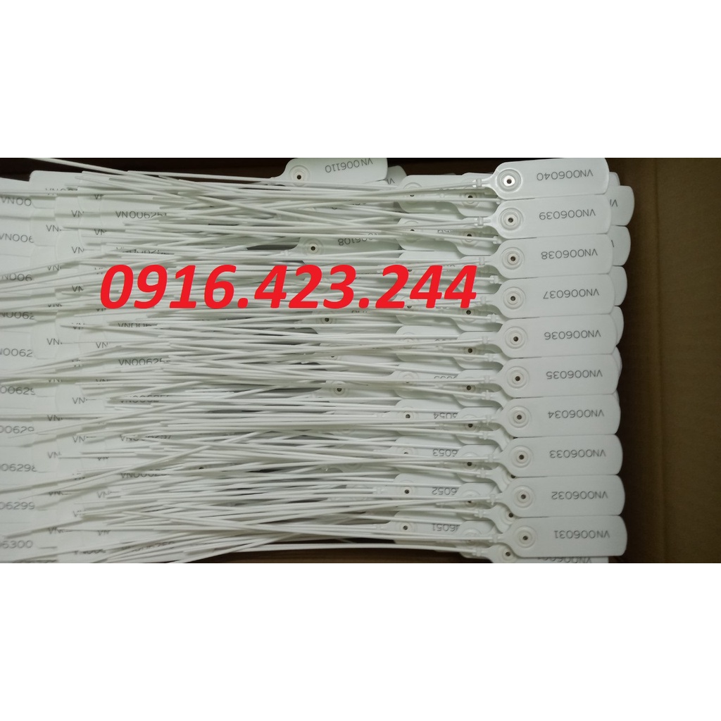 10 chiếc Seal nhựa niêm phong dạng tròn trơn thẳng 30cm khóa kim loại in seri liên tục