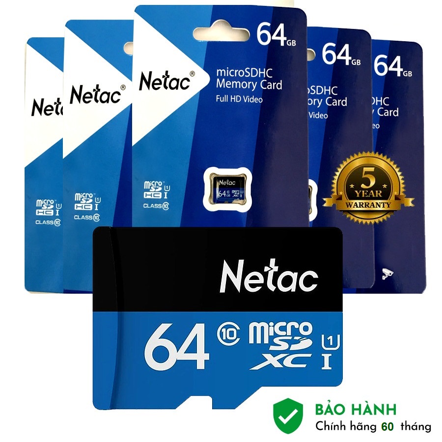 Thẻ nhớ Netac 64GB Class 10 Tốc độ 80MB/s- Hàng Chính Hãng BH 5 Năm