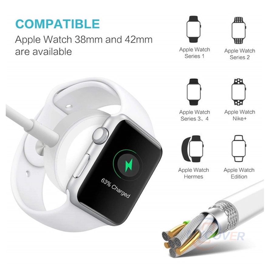 Watch Fast Charger Cable Wireless for Apple iWatch Series 5 4 3 2 1 Portable USB Phone 2 in 1 Cables iPhone X Xs 11 Max