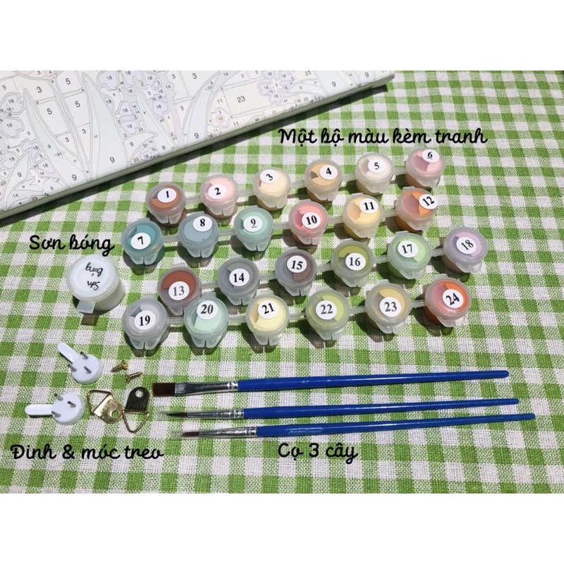 Tranh tô màu số hoá TinaSweet 🌈 Size 30x30cm - Hoạt hình Toy Story & Monster 🌈 Có khung sẵn