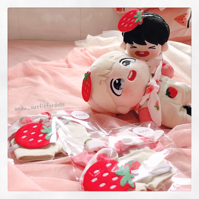 Outfit cho doll 10,15,20cm, idv set dâu
