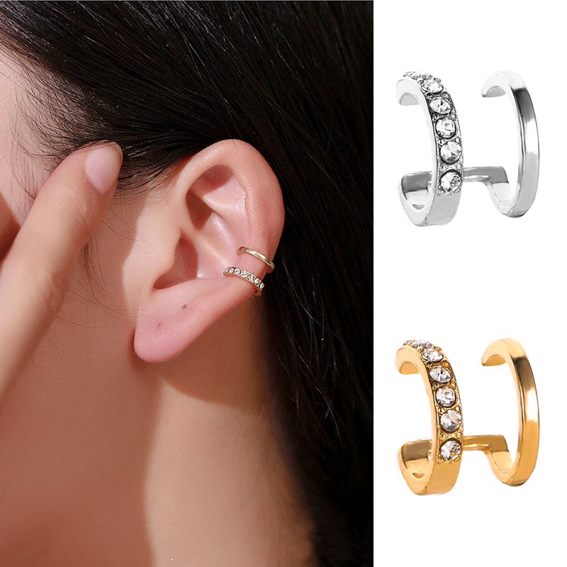 Khuyên tai đính đá thiết kế đơn giản thời trang dành cho nữ