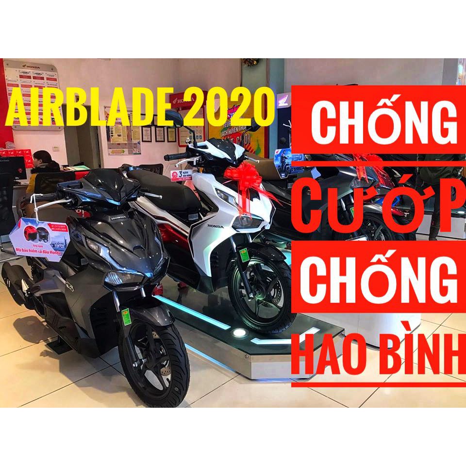 Khoá Chống Cướp, Chống Hao Bình Xe Airblade 2020 Tích Hợp Remote Zin Xe