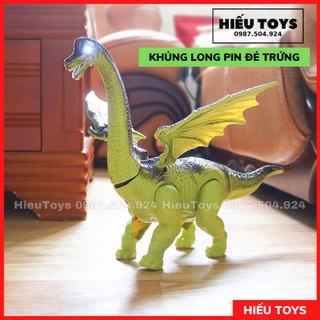 Đồ Chơi Mô Hình Khủng Long Bạo Chúa Chạy Pin Biết Đi Vẫy Cánh Đẻ Trứng Chất Nhựa ABS Cao Cấp Hiếu Toys