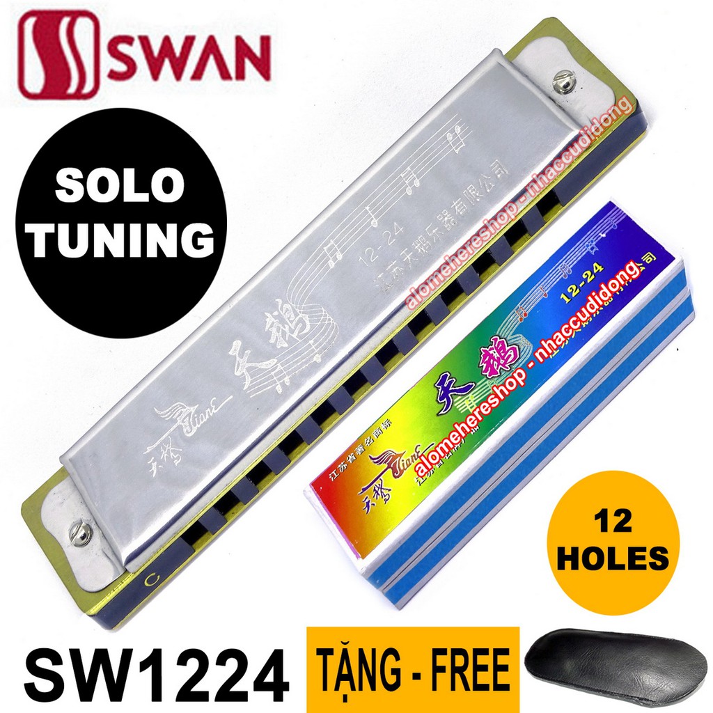 Kèn harmonica Swan 12 lỗ SW1224 Solo Tuning key C