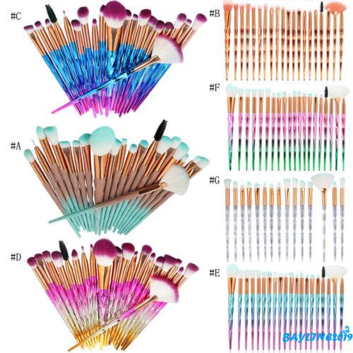 Set 20 cọ trang điểm môi phấn mắt kem nền kim cương kỳ lân