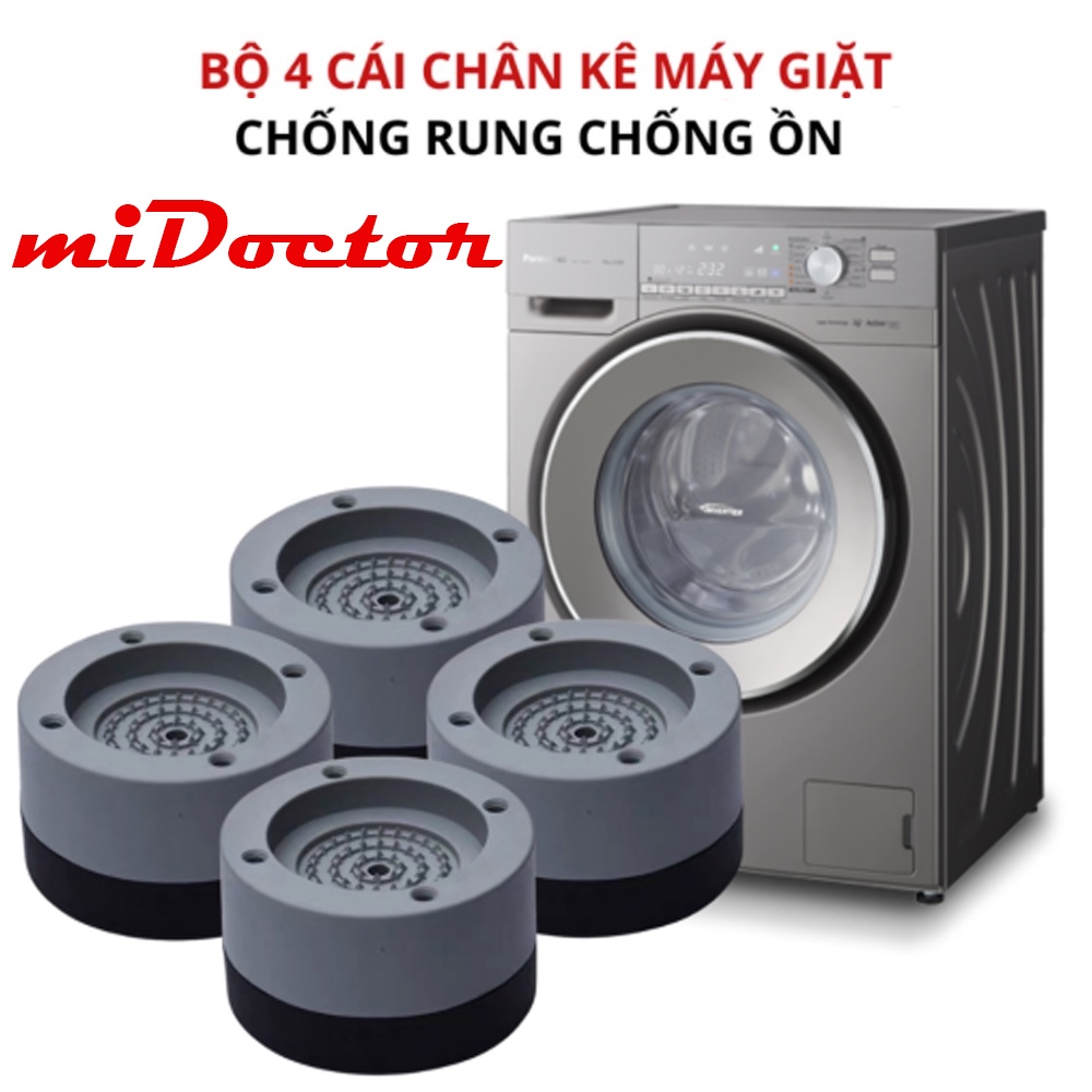 Bộ 4 miếng đế đệm cao su lót kê chân máy giặt chống rò điện, rung ồn, rỉ sét - Chính hãng miDoctor