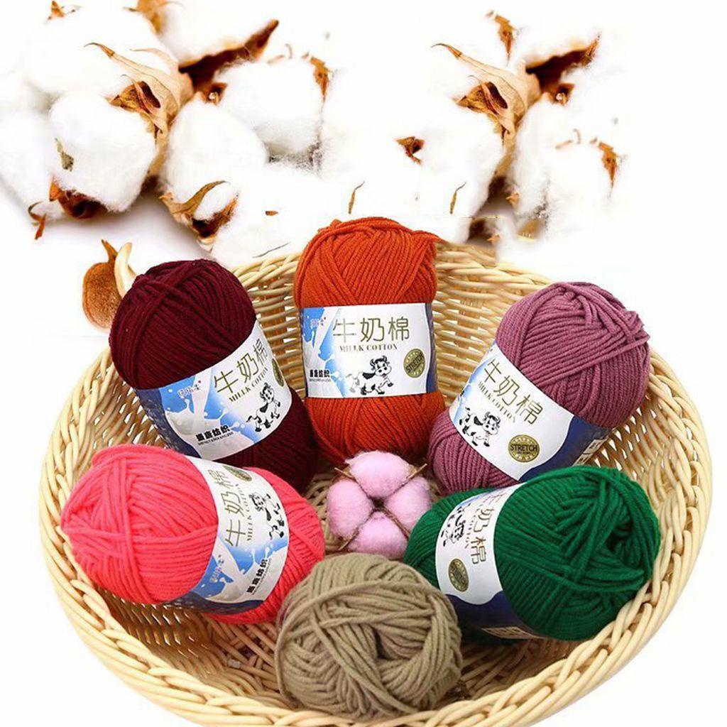 JARRED Cuộn Len Cotton Sữa Mềm Chất Lượng Cao Nhiều Màu Tùy Chọn