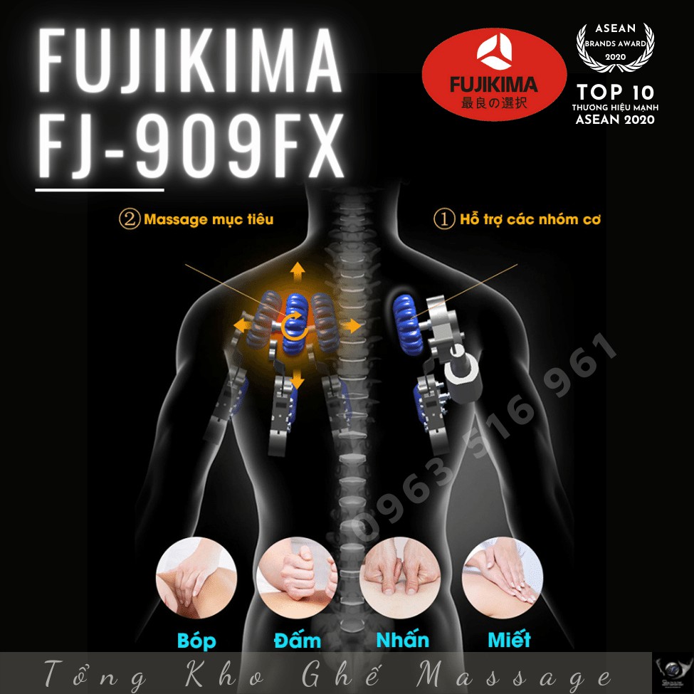 [Liên hệ ngay nhận giá tốt nhất] Ghế Massage FUJIKIMA FJ-909FX Trị liệu Hồng ngoại, Xoa Bóp Ấn Huyệt Giảm Đau Xương Khớp