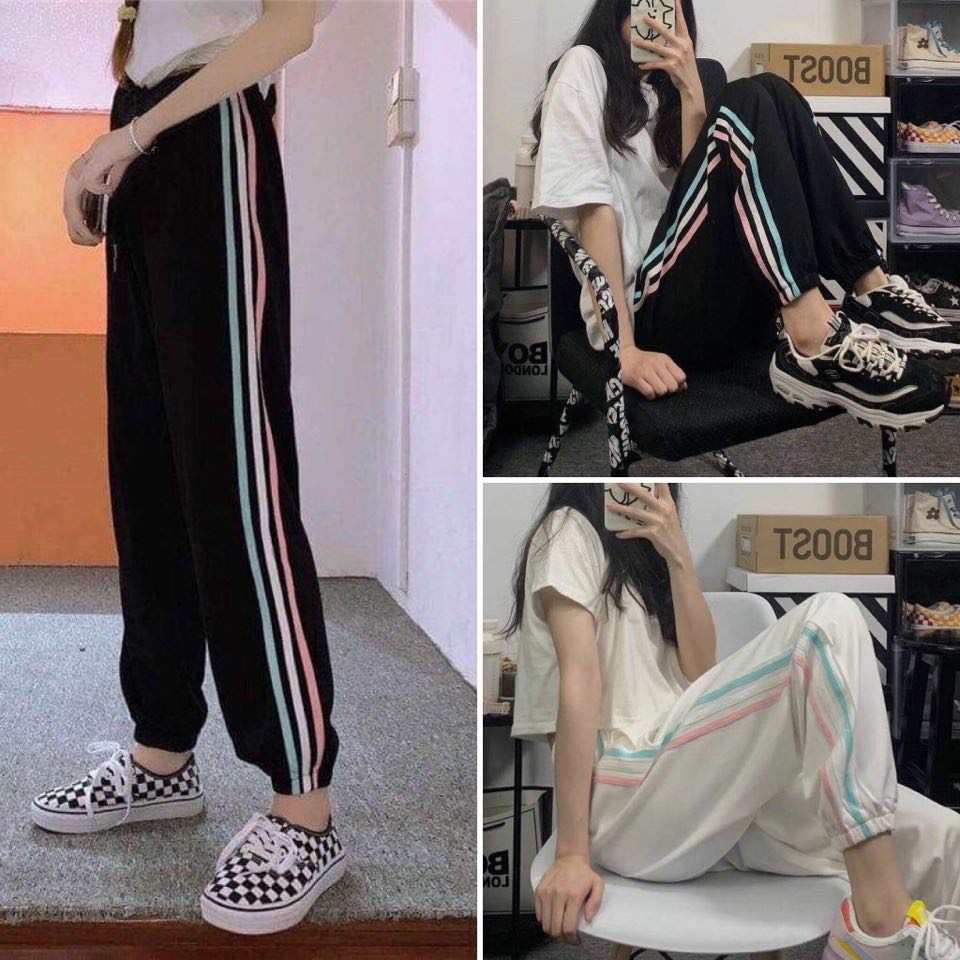 [Mã WASKT410K giảm 10K đơn 50K] Quần JOGGER 3 LINE color phong rộng bo gấu sẵn 2 màu cực ngầu chất thun giá siêu rẻ