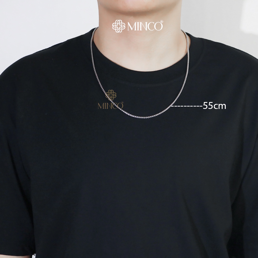 Dây Chuyền Nam Xích Màu Bạc 925 Basic Trơn Minco Accessories Unisex Đơn Giản Chất Liệu Titan Không Gỉ DT91