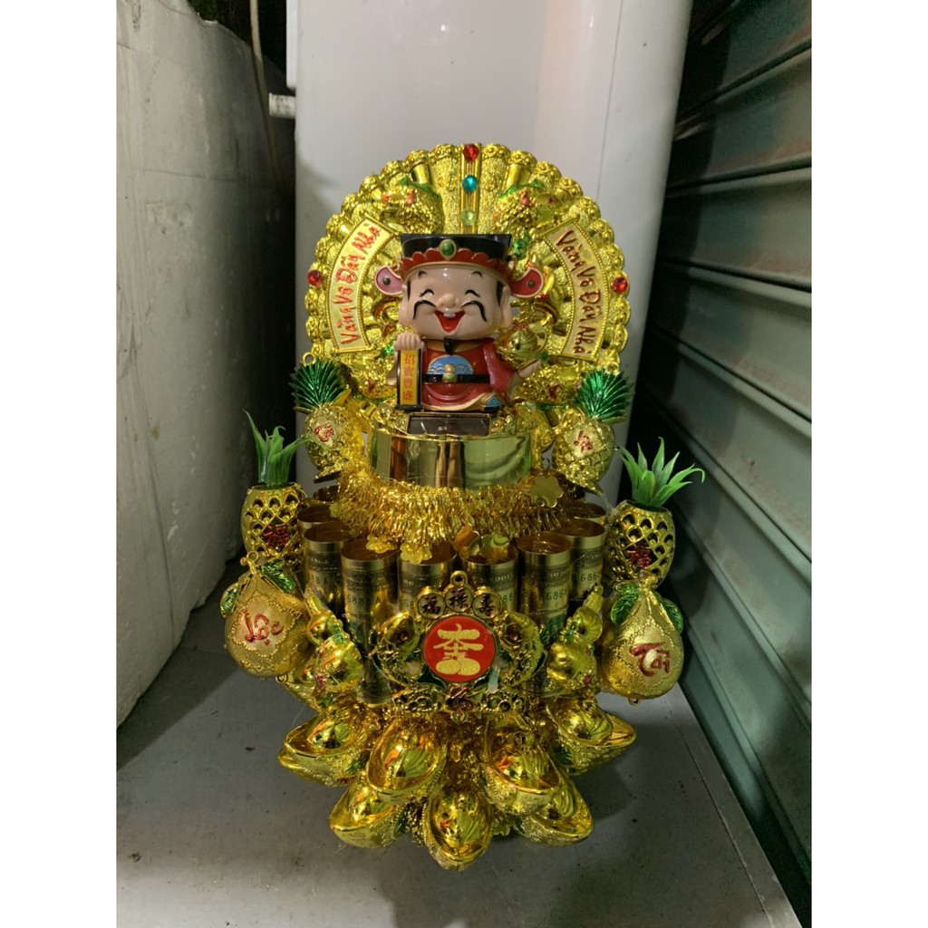 Đô vàng Thần Tài 2 Tầng [Trầm Hương Búp Sen]