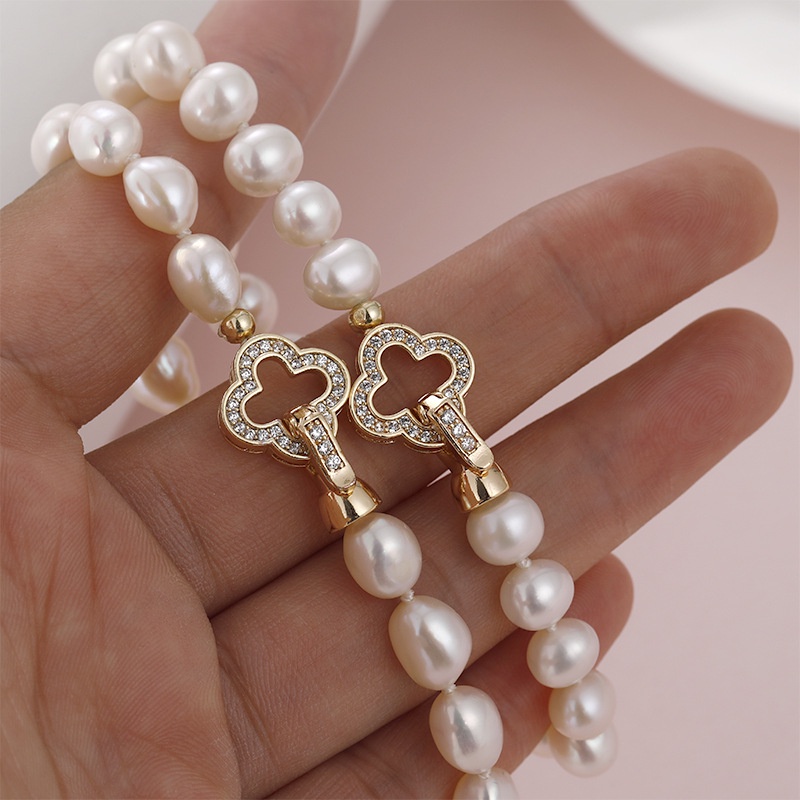 [K41B] Phụ kiện trang sức (DIY) - Chốt khóa 2 mẫu cách điệu trơn nạm đá  làm vòng cổ vòng tay