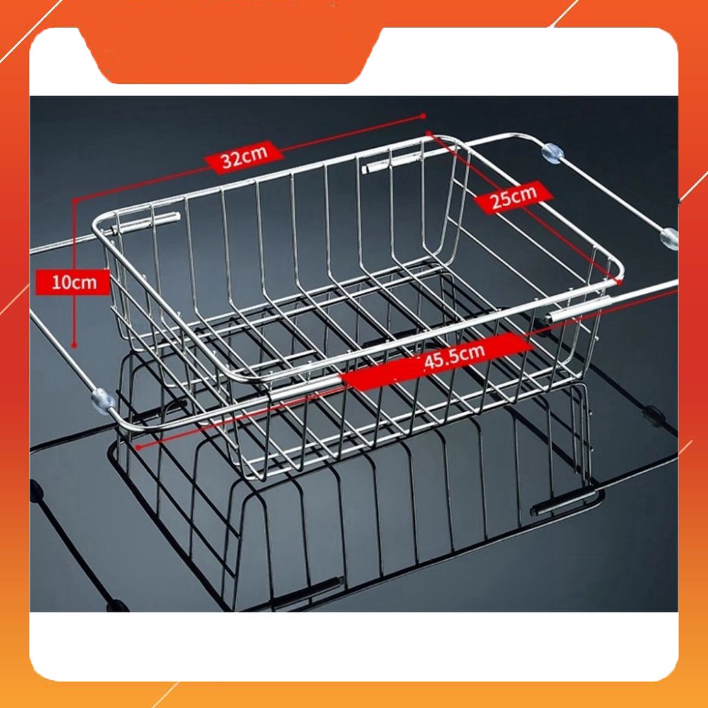 RỔ ÚP CHÉN BÁT INOX 304 để NGANG bồn rửa.