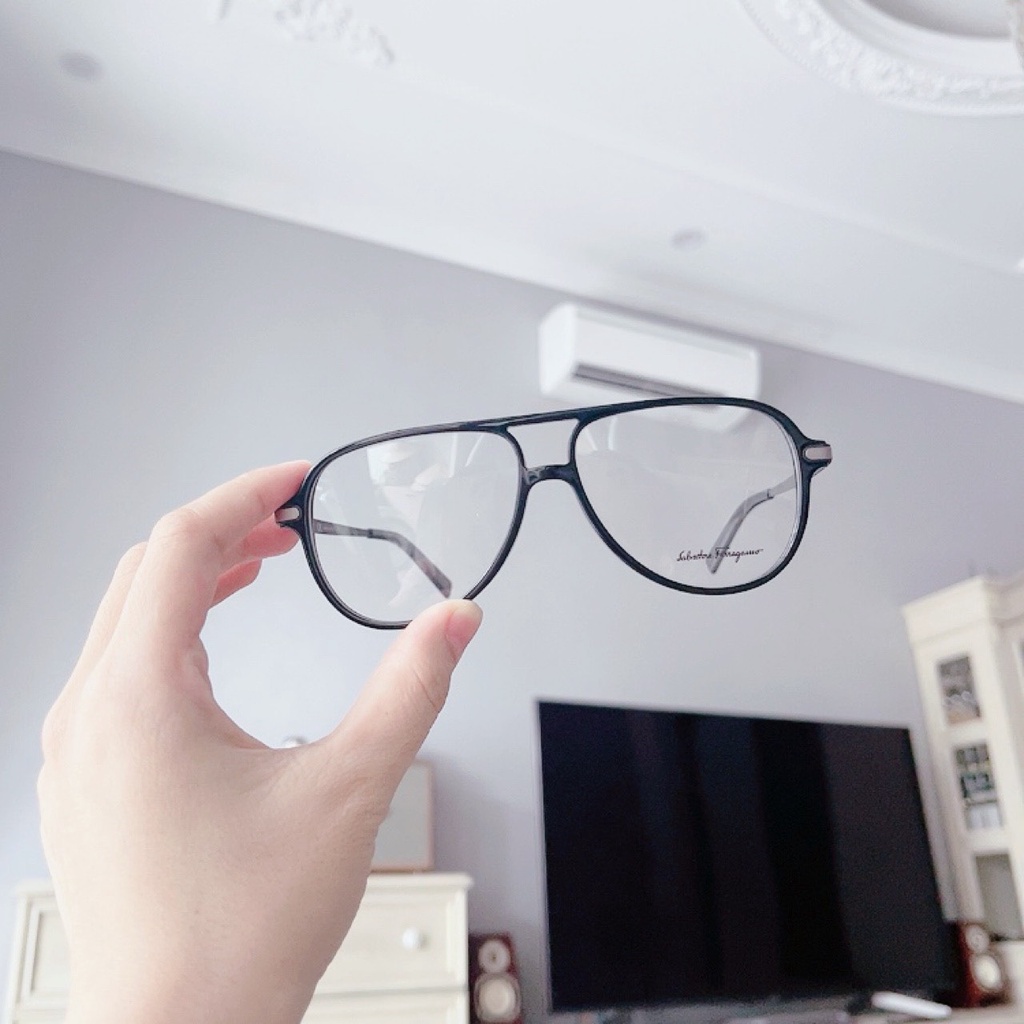 Gọng cận unisex Salvatore Ferragamo Demo Aviator Men SF2855  Black