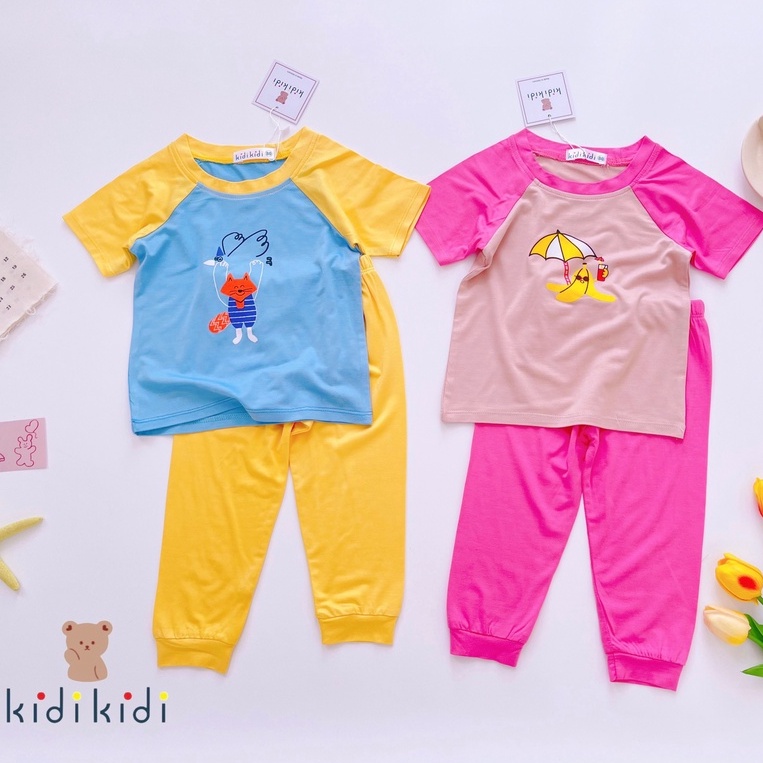 Đồ Bộ RagLan Cộc Tay Quần Dài Thun Lạnh KidiKidi Cho Bé