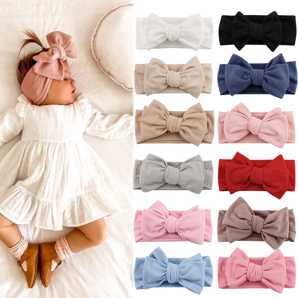 1 Băng Đô Thắt Nút Chất Liệu Cotton Nguyên Chất Dễ Thương Cho Bé