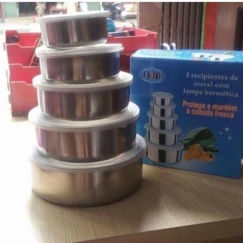 Bộ 5 Bát Inox Đựng Đồ Ăn Tủ Lạnh